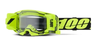 Motokrosové / enduro brýle s roll off systémem 100% AIRMATIC NEON ŽLUTÁ FLUO čirý objektiv , 50061-00002