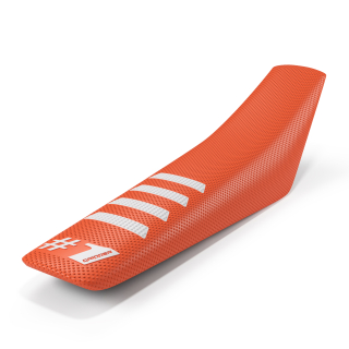 Potah sedla ONEGRIPPER SEAT COVER  RIBBED barva oranžová/bílá rozměr 91x40 cm 