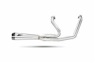 Výfukový systém motocyklu ZARD FULL KIT EXHAUST SYSTEM 2:1 pro motocykl HARLEY DAVIDSON FAT BOB 114 rok 2017-2024 viz popis, barva leštěný chrom / černá koncovka