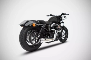 Výfukový systém motocyklu ZARD FULL KIT EXHAUST SYSTEM 2:1 pro motocykl HARLEY DAVIDSON SPORTSTER 883-1200 rok 2014-2016 viz popis, barva saténový chrom / stříbrná koncovka