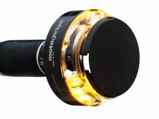 Homologovaný led motocyklový blinkr do konců řidítek MOTOGADGET TURN SIGNAL MO.BLAZE DISC - POZICE MONTÁŽE PŘEDNÍ  LEVÁ, barva černá