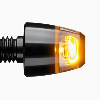 Homologovaný led motocyklový blinkr  MOTOGADGET MO.BLAZE PIN pozice montáže zadní nebo přední, balení 1 kus, barva černé tělo/čiré zakončení blinkru  