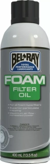 a Olej ve spreji na mazání vzduchových filtrů BEL-RAY FOAM FILTER OIL SPRAY baleni 400 ML