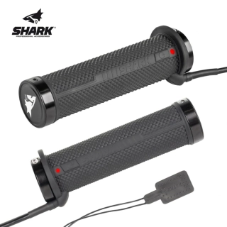 Vyhřívané rukojeti lock-on s ovládáním integrovaným přímo v rukojeti + výhřev palce pro čtyřkolky a sněžné skútry SHARK HEATED GRIPS LOCK ON 4 ZONE pro řídítka o průměru 22 mm