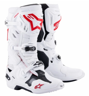 Ventilační motokrosové boty s vnitřní botičkou ALPINESTARS TECH 10 SUPERVENTED VENTILAČNÍ barva bílá/červená/černá