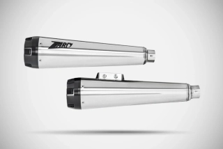 Homologované koncovky výfuku motocyklu ZARD SLIP ON MUFFLERS HOMOLOGACE E4/E5 pro motocykl HARLEY DAVIDSON LOW RIDER ST / S rok 2017-2024 viz popis, barva lesklý chrom