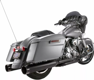 Homologované koncovky výfuku S&S CYCLE pro HARLEY DAVIDSON FLHT/ FLHR/ FLTR/ FLTRU/ FLHX MODELS rok 2017-2020 viz popis barva černá 
