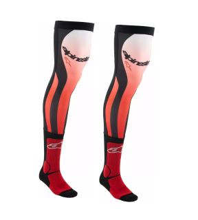 Motokrosové nadkolenky / vysoké ponožky ALPINESTARS SOCK KNEE BRACE  barva červená/bílá velikost S/M - EUR 36-41 