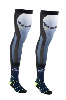 Motokrosové nadkolenky / vysoké ponožky ALPINESTARS SOCK KNEE BRACE  barva navy modrá/žlutá fluo velikost S/M - EUR 36-41 
