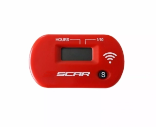 Bezdrátový měřič motohodin SCAR HOUR METER WIRELESS SWHMR barva červená, vodotěsný se stupněm krytí IP68