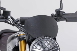 a Hliníkové motocyklové plexi / plexi motocyklu SW-MOTECH WINDSCREEN pro TRIUMPH SCRAMBLER 400 X ABS rok 2024 barva černá 