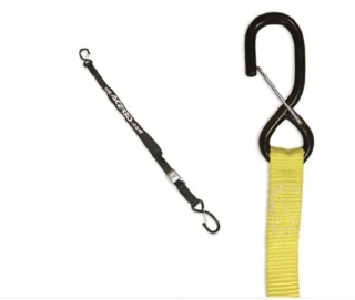 Upínací kurty s háky - přepravní popruhy ACERBIS TIE DOWNS délka 200 cm, šířka 2,5 cm, barva žlutá - pár