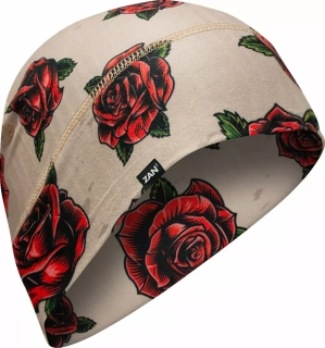 Čepice pod helmu ZANDHEAGEAR SPORTFLEX WHLL207 TATOO ROSES HNĚDÁ/ČERVENÁ