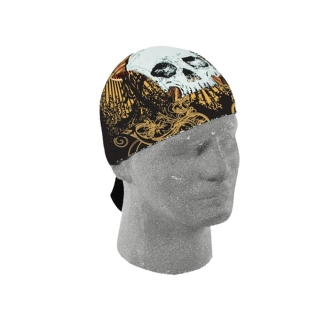 a Šátek na hlavu / pirátka ZANHEADGEAR ZLT005 SKULL barva černá/bílá/červená/oranžová