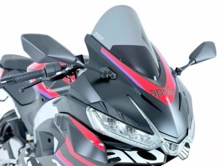 Motocyklové plexi / čelní plexi motocyklu WRS verze RACE AP016F pro motocykly APRILIA RS 457 rok 2024 barva kouřová