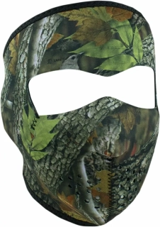 a Ochranná neoprenová maska na obličej ZANHEADGEAR FULL MASK FOREST CAMO