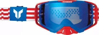 Motokrosové / MTB brýle THOR ACTIVATE PATRIOT barva červená/modrá/bílá - modrý zrcadlový objektiv