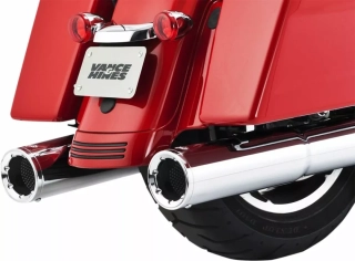 Koncovky výfuku VANCE & HINES HI-OUTPUT SLIP-ONS typ 16463 pro HARLEY DAVIDSON TOURING rok 2017-2023 viz popis, barva chrom, vnější průměr 11,5 cm (4-1/2") 
