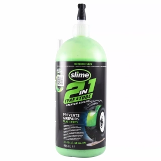 Utěsňovací přípravek pro pneu s duší / pro pneu bez duše SLIME 2V1 / 2in1 TIRE A TUBE SEALANT obsah 946 ml