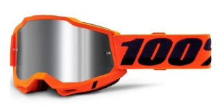 A Motokrosové brýle 100% ACCURI 2 ORANGE se stříbrným zrcadlovým objektivem + čirý 