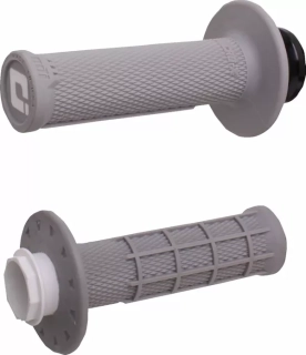 Dětské motokrosové gripy / rukojeti pro dětské motocykly ODI MICRO-X HALF-WAFFLE V2 LOCK-ON GRIP SET barva světlá šedá