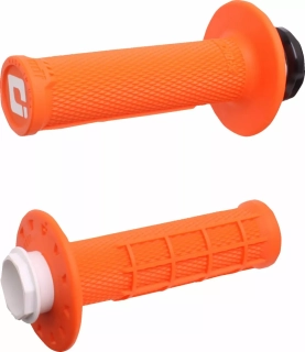 a Dětské motokrosové gripy / rukojeti pro dětské motocykly ODI MICRO-X HALF-WAFFLE V2 LOCK-ON GRIP SET barva oranžová 