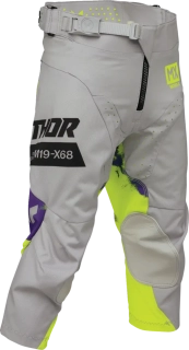 Dětský sportovní motokrosové kalhoty THOR LAUNCHMODE RACEWEAR BLEACH barva šedá/fialová/acid