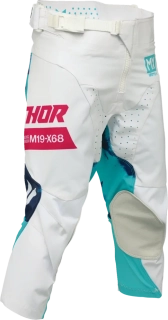 Dětský sportovní motokrosové kalhoty THOR LAUNCHMODE RACEWEAR BLEACH barva bílá/aqua