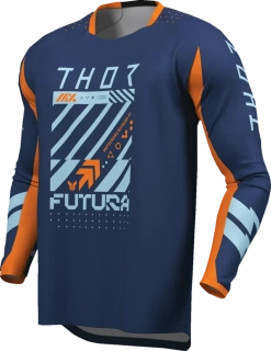 Dětský sportovní motokrosový / MTB dres THOR LAUNCHMODE RACEWEAR FUTURA barva navy modrá/oranžová