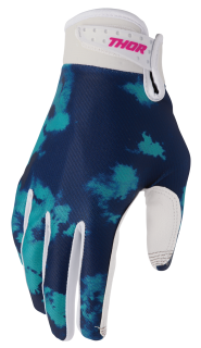 Dětské motokrosové / MTB rukavice THOR LAUNCHMODE BLEACH barva bílá/aqua