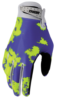 Motokrosové / enduro / mtb rukavice THOR LAUNCHMODE BLEACH barva šedá/acid