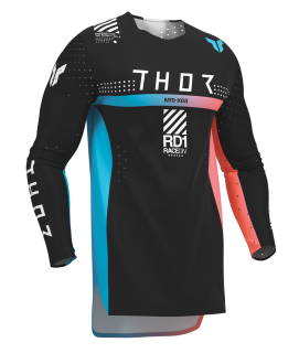 Lehký a pružný motokrosový - enduro dres THOR SPORTMODE SYNTH barva černá/modrá
