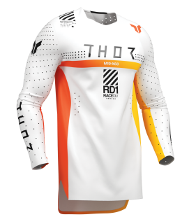 Lehký a pružný motokrosový - enduro dres THOR SPORTMODE SYNTH barva bílá/oranžová/žlutá