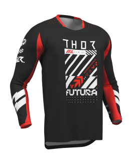 Motokrosový / enduro dres THOR LAUNCHMODE FUTURA barva černá/červená 