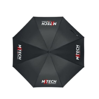 a Velký automatický skládací deštník MXTECH SWANSEA+ barva černá s potiskem rozpětí deštníku 120 cm, délka 94,5 cm