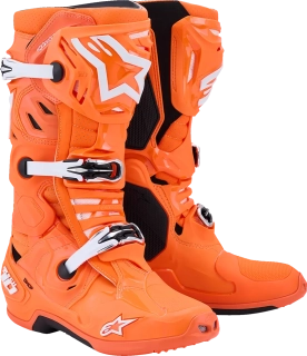 Ventilační motokrosové boty s vnitřní botičkou ALPINESTARS TECH 10 SUPERVENTED VENTILAČNÍ barva oranžová