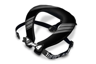Chránič krku - chránič krku (chránič krční páteře) s popruhy UFO BULLDOG NECK SUPPORT barva šedá/černá, jednotná velikost pro dospělé jezdce