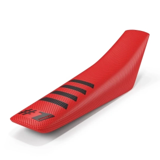 a Potah sedla ONEGRIPPER SEAT COVER  RIBBED barva oranžová/bílá rozměr 91x40 cm 