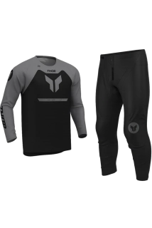 A Motokrosové - enduro kalhoty a dres / motokrosový - enduro komplet  THOR RIDEMODE MENACE barva černá/šedá velikost 38+2XL