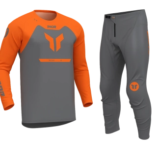 A A Motokrosový komplet / enduro kalhoty a dres / motokrosový - enduro komplet  THOR RIDEMODE MENACE barva menace charcoal velikost 36+XL  