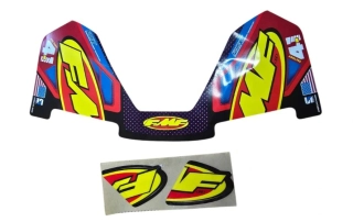 A Samolepka na výfuk FMF DECAL 4.1 RCT FACTORY RED/BLUE