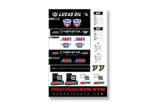 a Set samolepek D'COR VISUALS DECAL SHEET LOGOS MONSTER / SHOWA/KYBvelikost archu 30,5 cm x 49 cm