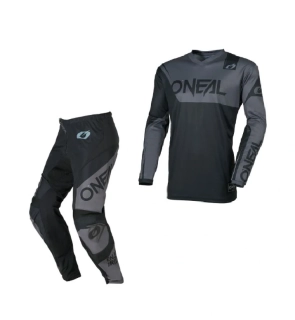 Motokrosový / enduro komplet kalhot a dresu ONEAL ELEMENT RACEWEAR barva černá/šedá velikost XL+34 černá 