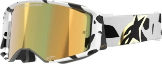 a Motokrosové / enduro brýle ALPINESTARS GOGGLE SUPERTECH CORP 5100325-2044 barva bílá/oranžová, zlaté zrcadlové plexi 