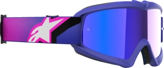 Dětské motokrosové / enduro / MTB brýle ALPINESTARS VISION CORP barva fialová, modrá zrcadlová čočka 