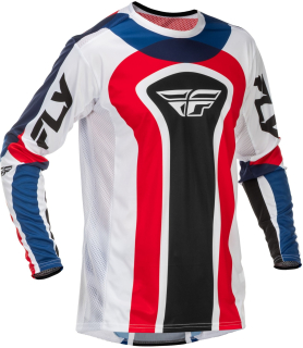 Lehký a pružný motokrosový dres FLY RACING LITE USA 2026 barva červená/bílá/modrá
