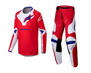 a Dětský motokrosový komplet kalhot a dresu ALPINESTARS RACER MELT barva červená/bílá velikost 26+L