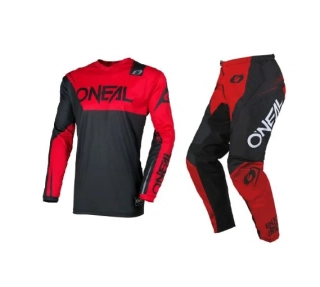 Motokrosový / enduro komplet kalhot a dresu ONEAL ELEMENT RACEWEAR barva černá/červená velikost S+30