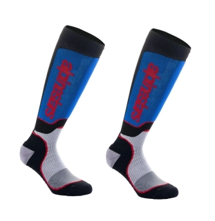 Dlouhé ponožky/podkolenky ALPINESTARS MX PLUS barva modrá/červená/černá