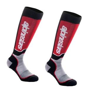 Dlouhé ponožky/podkolenky ALPINESTARS MX PLUS barva šedá/červená/černá